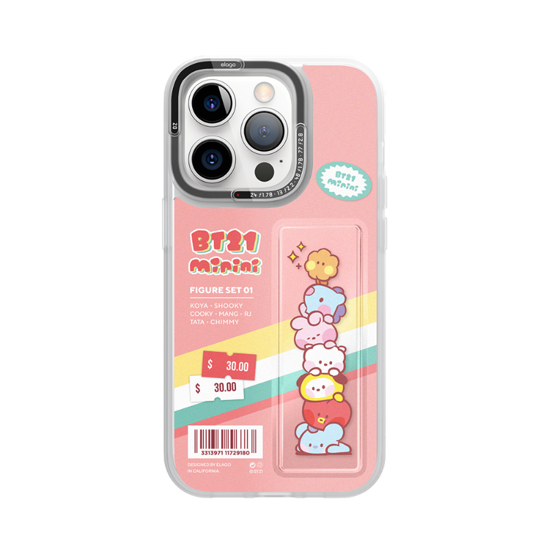 엘라고 BT21 미니니 아이폰14 프로 케이스 (Pink Toys)
