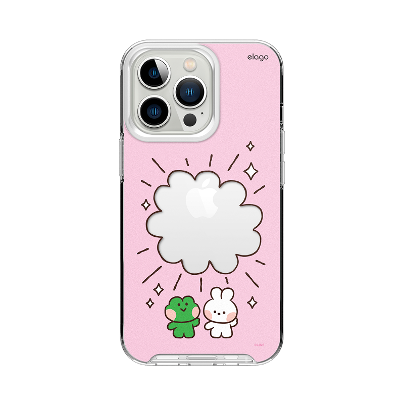 엘라고 라인프렌즈 미니니 아이폰 14 13 프로 케이스 (핑크)