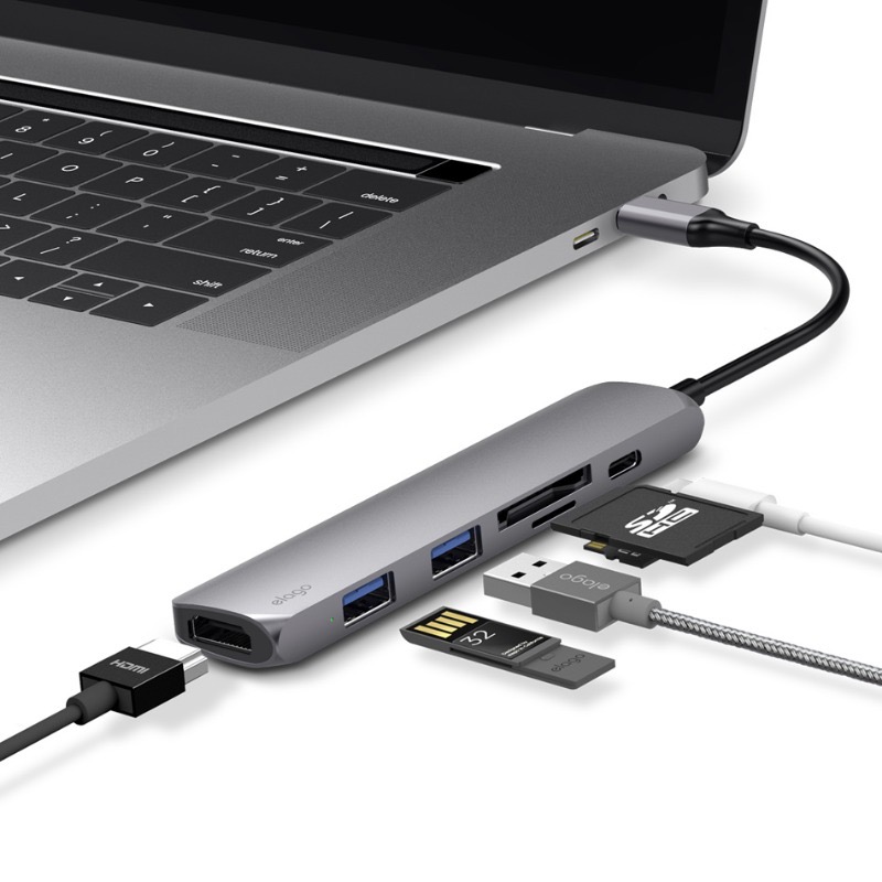 엘라고 6IN1 HDMI USB-C타입 노트북 맥북허브(2타입)